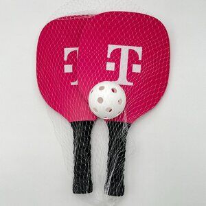 T-Mobile Tuesday Pickleball Set Includes 2 Pink Paddles & Ball New in Mesh Bag